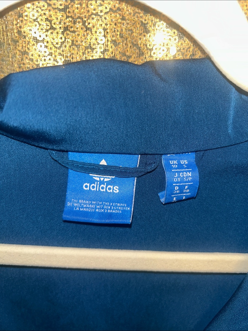 adidas Navy Blue Track Jacket with White Stripes - Picture 3 of 4